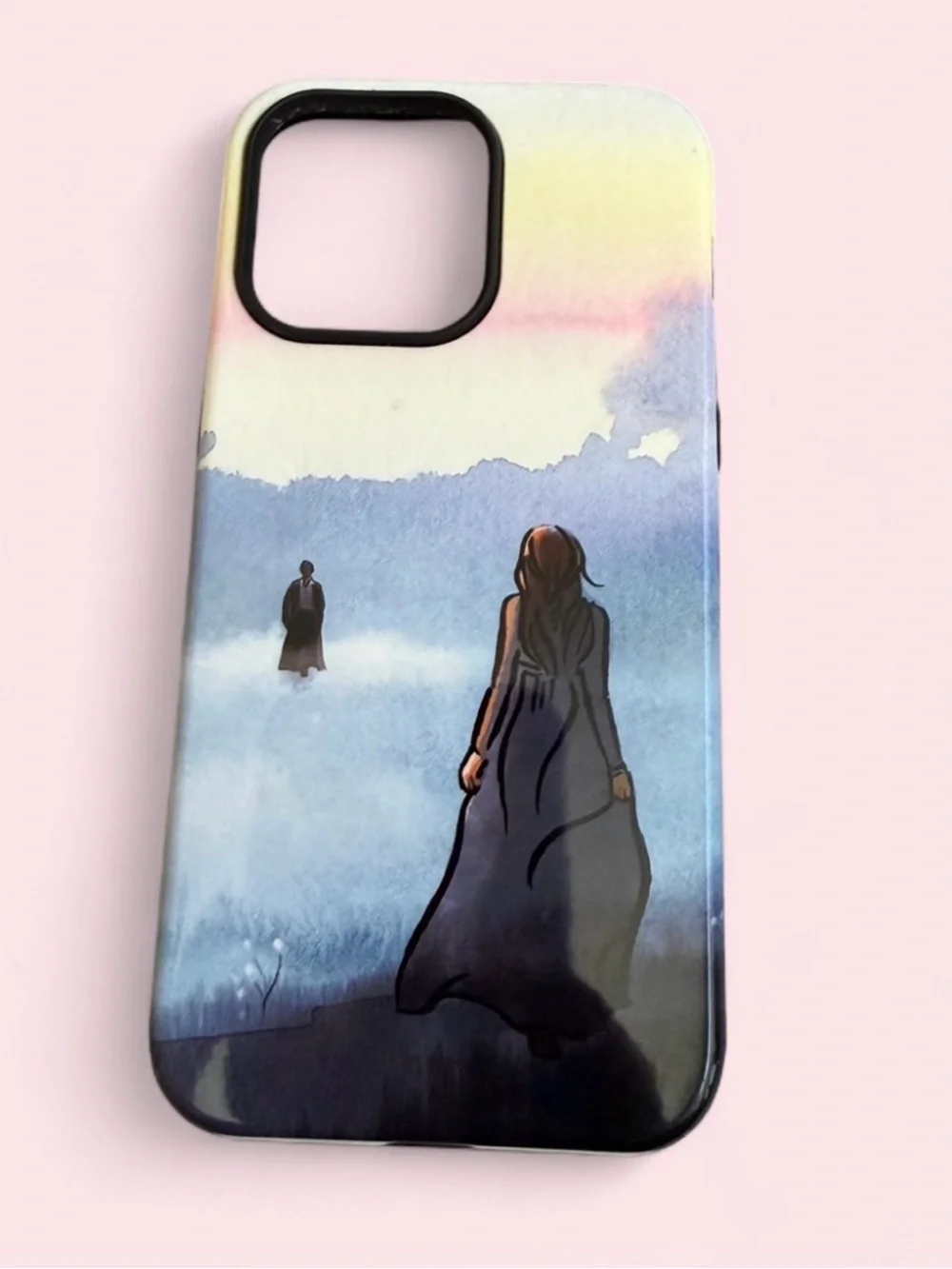 Pride & Prejudice Blue Watercolor Scene Phone Case - Misty Woman Design